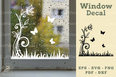 Floral Butterfly Window Decal Clipart Bundle - CraftNest - Digital Crafting and Art