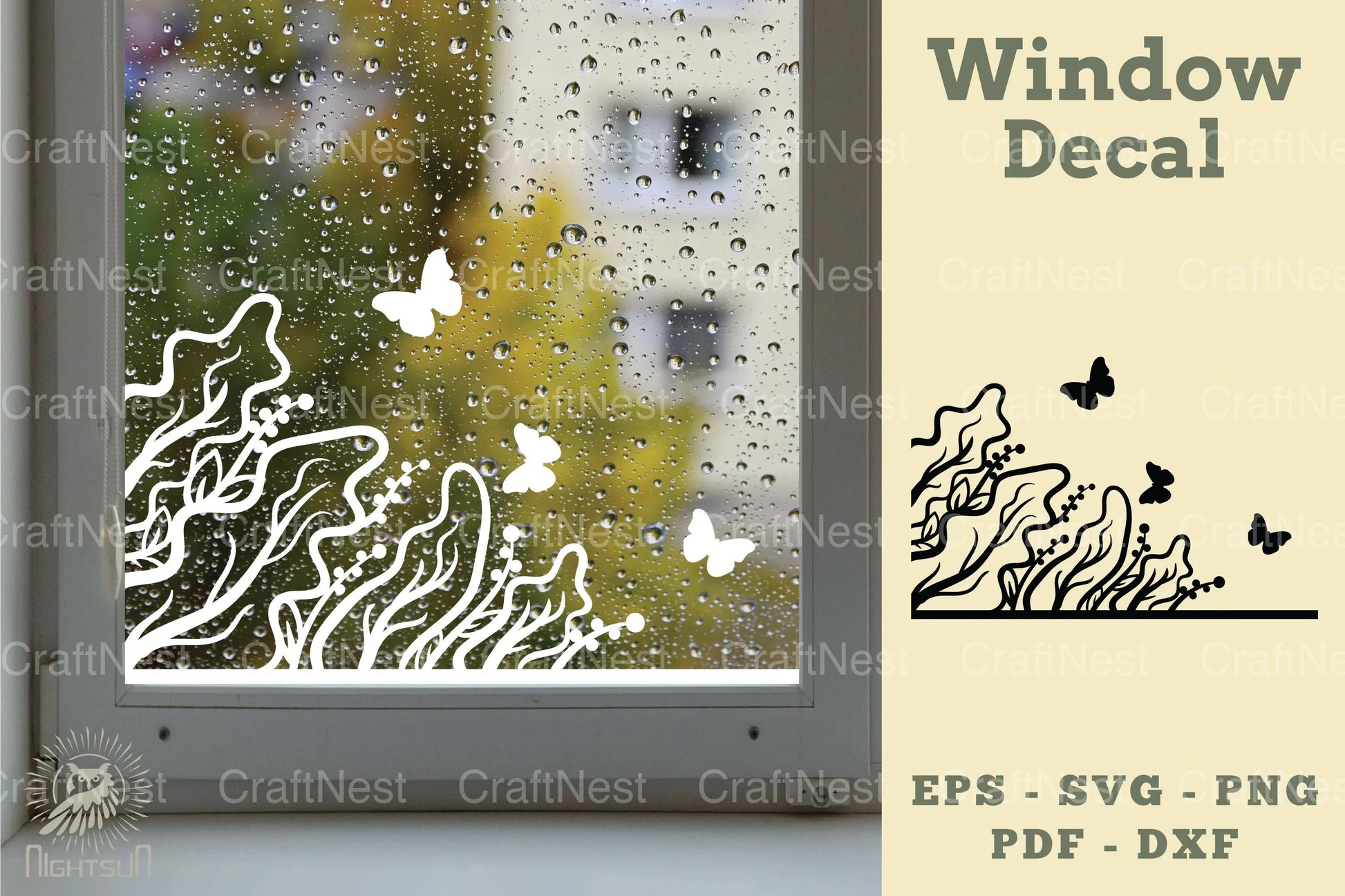 Floral Butterfly Window Decal Clipart Bundle - CraftNest - Digital Crafting and Art
