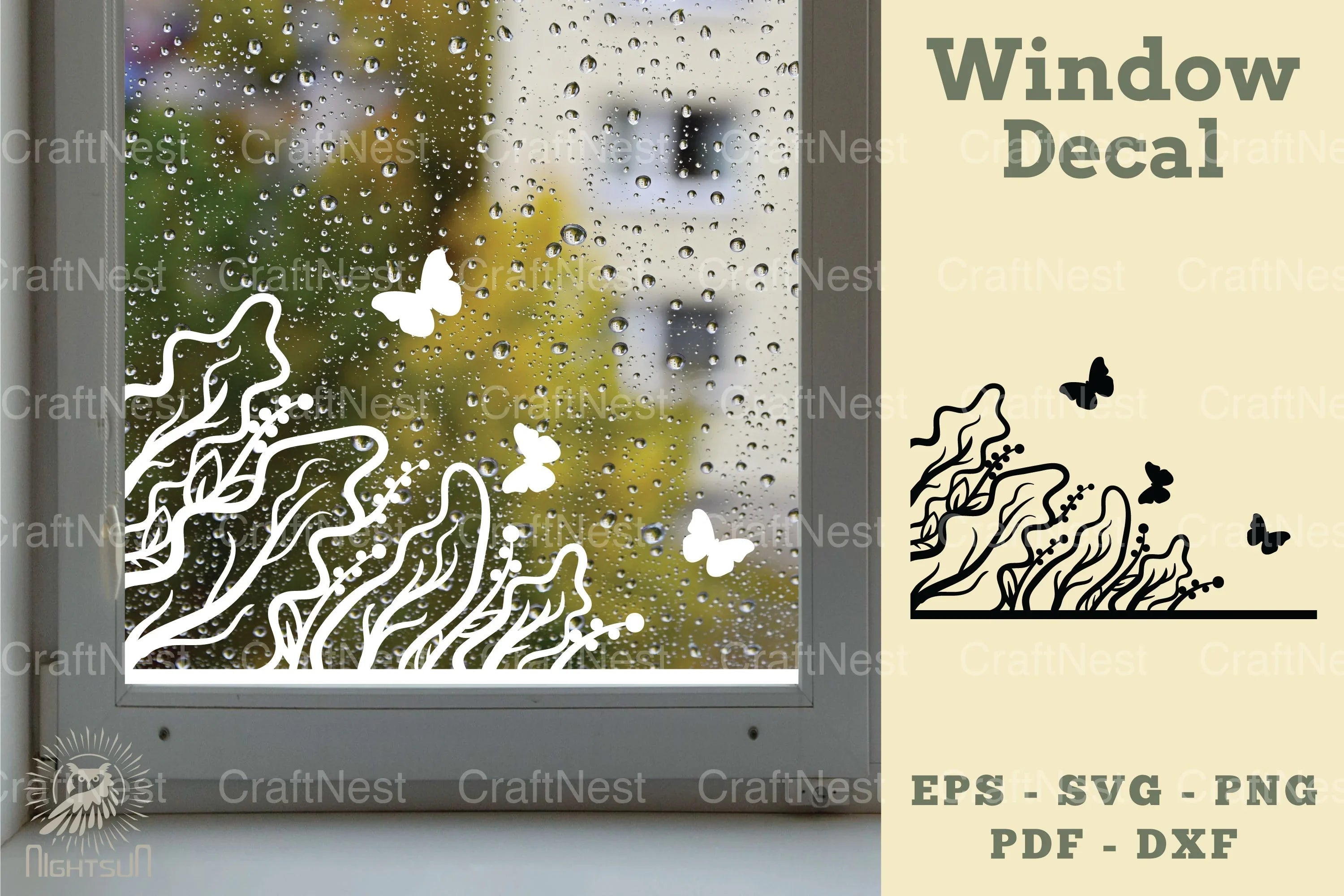 Floral Butterfly Window Decal Clipart Bundle - CraftNest - Digital Crafting and Art