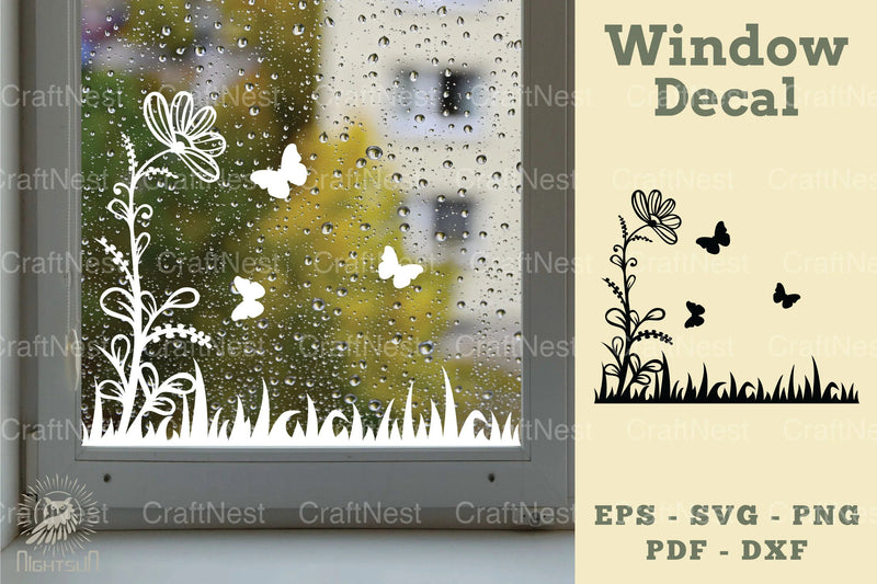 Floral Butterfly Window Decal Clipart Bundle - CraftNest - Digital Crafting and Art