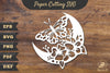 Floral Butterfly and Moon Papercut SVG Bundle