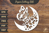 Floral Butterfly and Moon Papercut Clipart Bundle