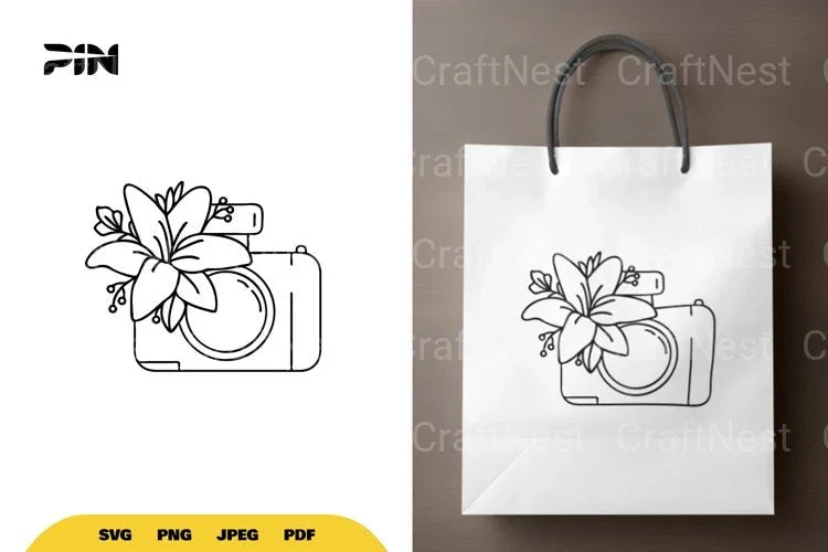 Floral Camera SVG Bundle - CraftNest - Digital Crafting and Art