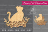 Floral Cat Laser Cut Decoration Clipart Bundle