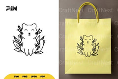 Floral Cat SVG Bundle - CraftNest - Digital Crafting and Art