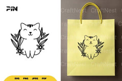 Floral Cat SVG Bundle - CraftNest - Digital Crafting and Art