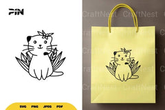 Floral Cat SVG Bundle - CraftNest - Digital Crafting and Art
