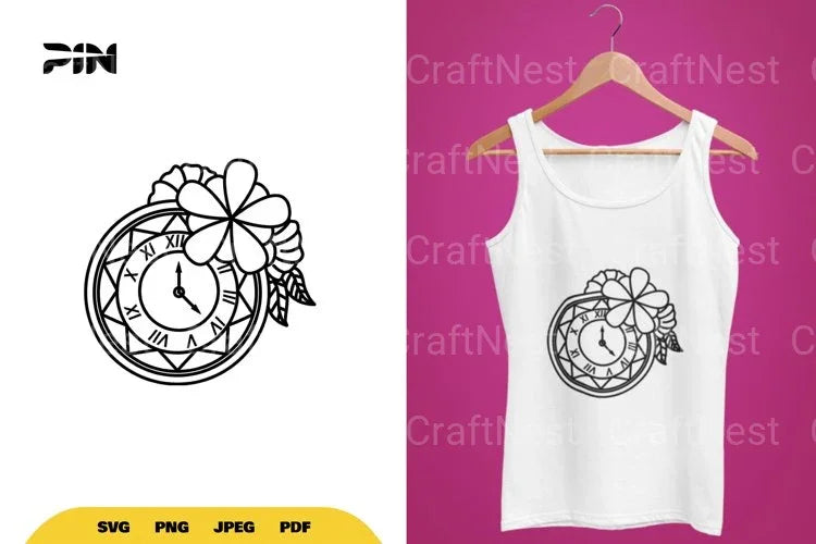 Floral Clock SVG Bundle - CraftNest - Digital Crafting and Art