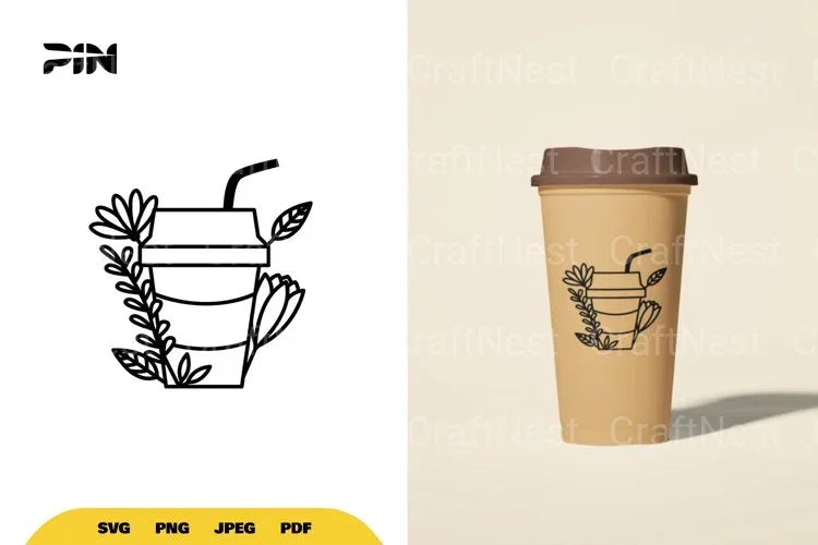Floral Coffee SVG Bundle - CraftNest - Digital Crafting and Art