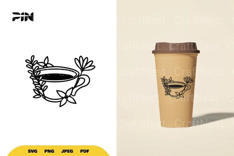 Floral Coffee SVG Bundle - CraftNest - Digital Crafting and Art