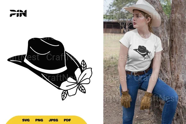Floral Cowboy Hat SVG Bundle - CraftNest - Digital Crafting and Art