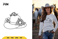Floral Cowboy Hat SVG Bundle - CraftNest - Digital Crafting and Art
