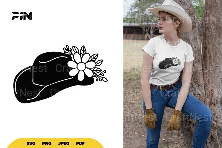 Floral Cowboy Hat SVG Bundle - CraftNest - Digital Crafting and Art