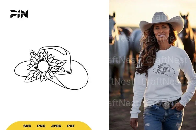 Floral Cowboy Hat SVG Bundle - CraftNest - Digital Crafting and Art