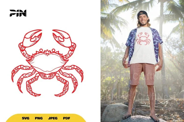 Floral Crab Doodle SVG Bundle - CraftNest - Digital Crafting and Art