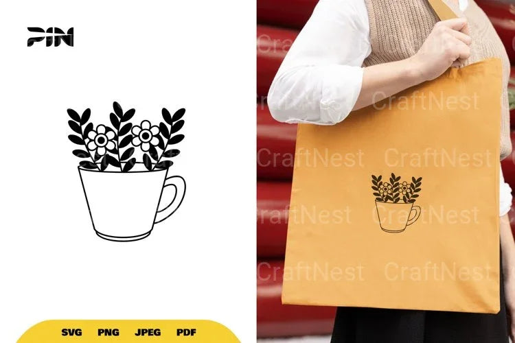 Floral Cup SVG Bundle - CraftNest - Digital Crafting and Art