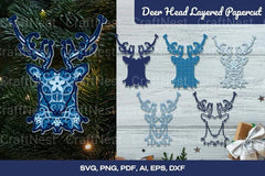 Floral Deer Head 3D Layered SVG Bundle - CraftNest - Digital Crafting and Art