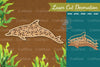 Floral Dolphin Laser Cut Decoration Clipart Bundle