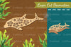 Floral Dolphin Laser Cut Decoration Clipart Bundle