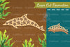 Floral Dolphin Laser Cut Decoration Clipart Bundle