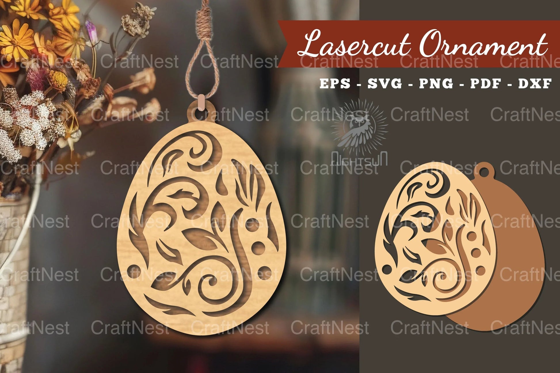 Floral Egg Laser Cut Ornament Clipart Bundle - CraftNest - Digital Crafting and Art