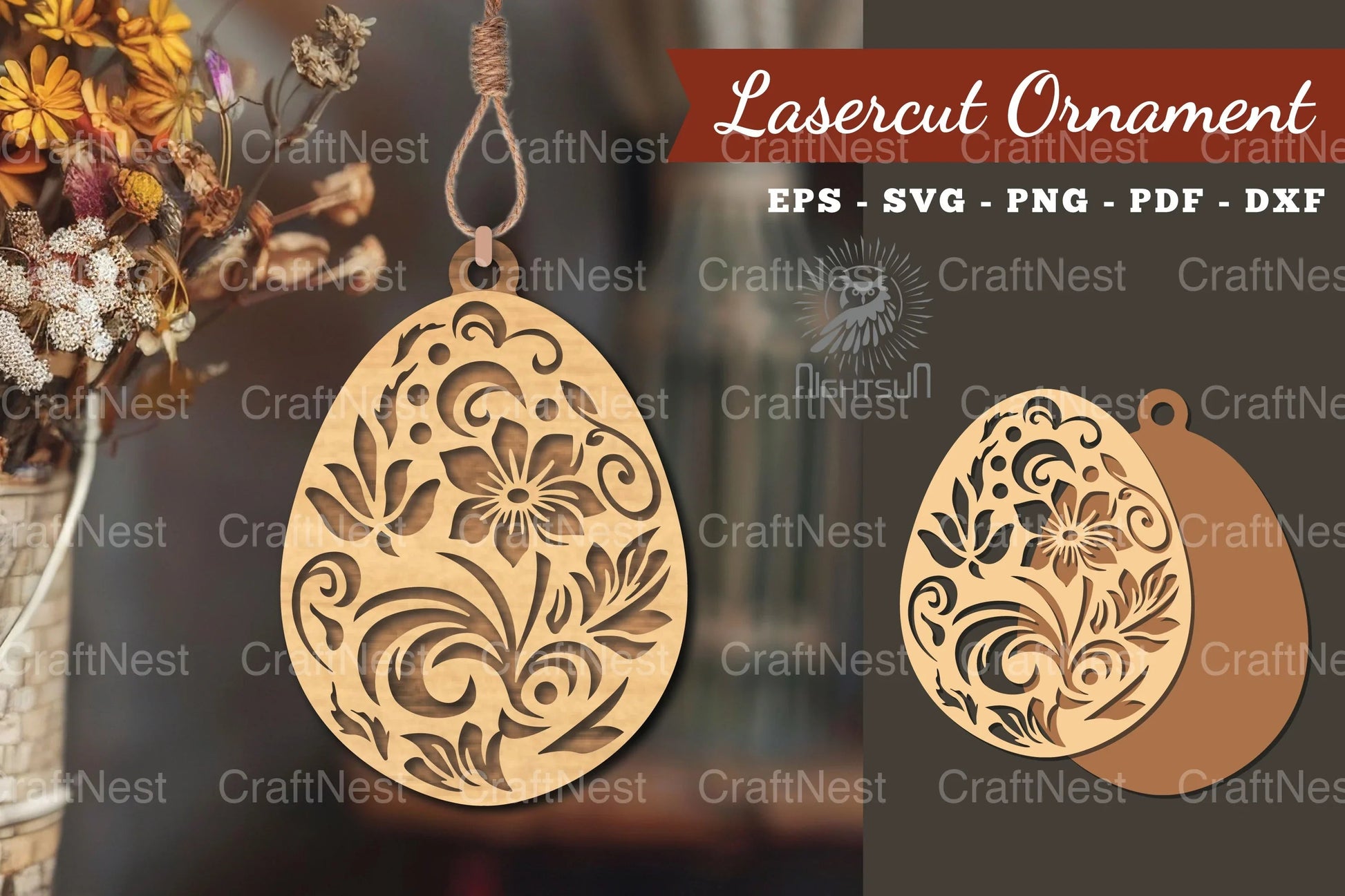 Floral Egg Laser Cut Ornament Clipart Bundle - CraftNest - Digital Crafting and Art