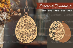 Floral Egg Laser Cut Ornament Clipart Bundle - CraftNest - Digital Crafting and Art