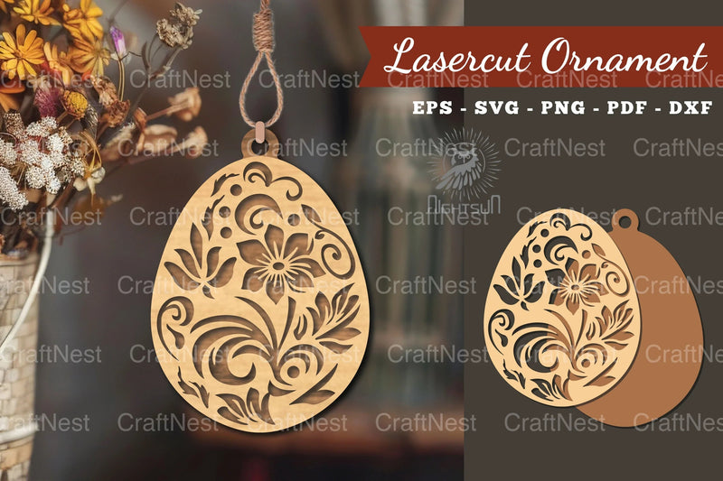 Floral Egg Laser Cut Ornament Clipart Bundle - CraftNest - Digital Crafting and Art