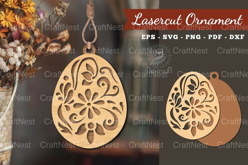 Floral Egg Laser Cut Ornament Clipart Bundle - CraftNest - Digital Crafting and Art