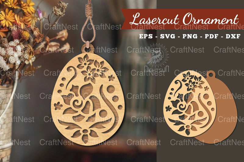 Floral Egg Laser Cut Ornament Clipart Bundle - CraftNest - Digital Crafting and Art