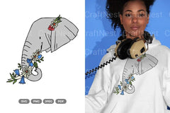 Floral Elephant Beauty Animal Clipart Bundle - CraftNest - Digital Crafting and Art