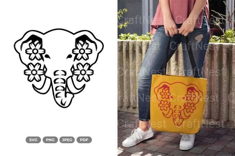 Floral Elephant Beauty Animal SVG Bundle - CraftNest - Digital Crafting and Art