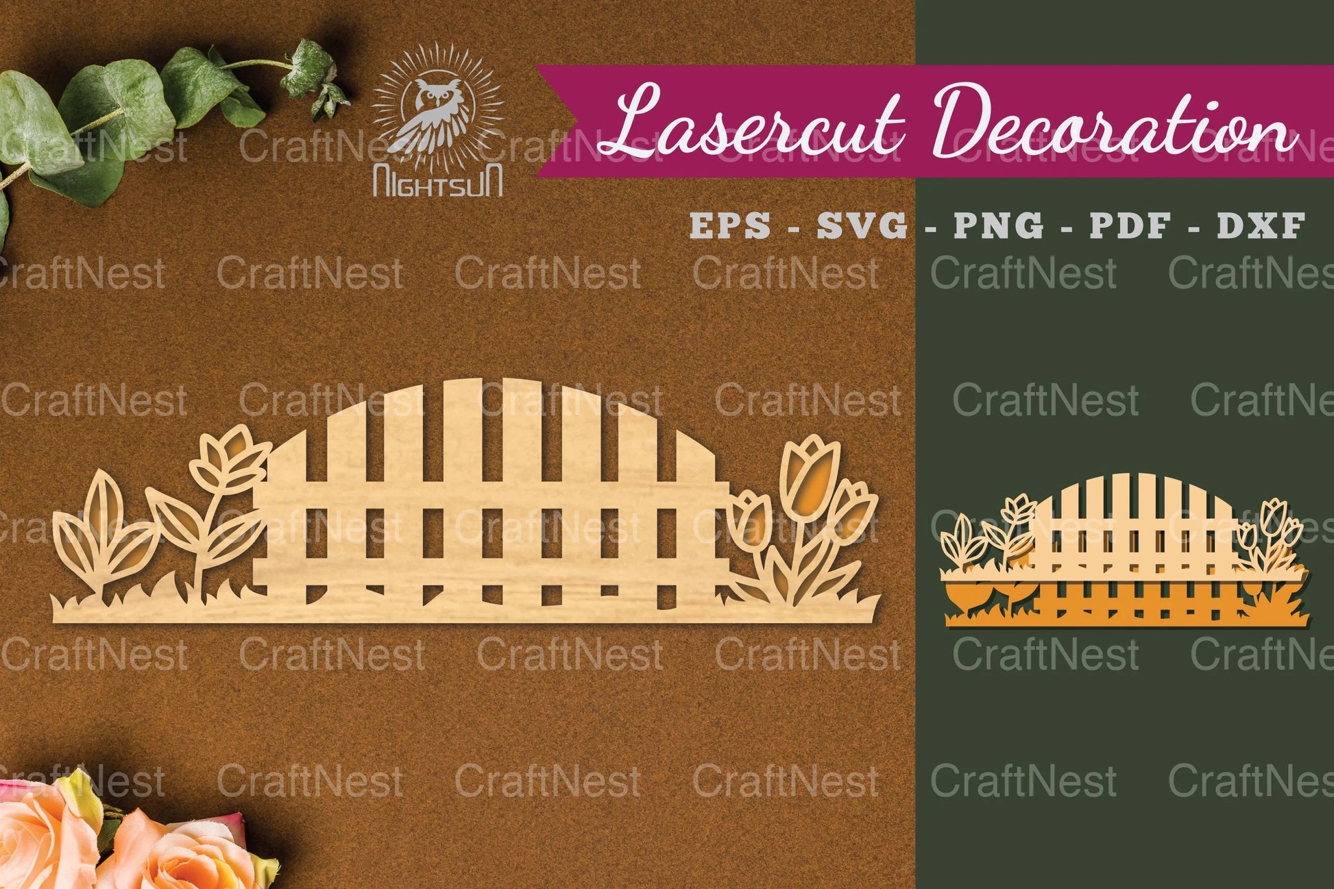 Floral Fence Laser Cut Decoration Clipart Bundle - CraftNest - Digital Crafting and Art