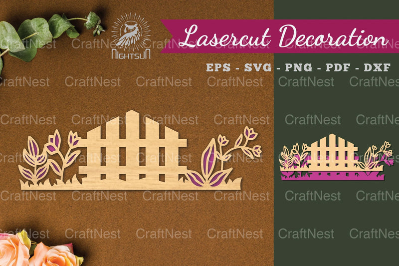 Floral Fence Laser Cut Decoration Clipart Bundle - CraftNest - Digital Crafting and Art