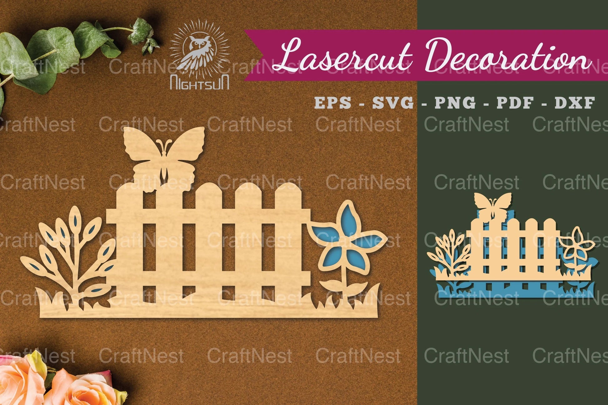 Floral Fence Laser Cut Decoration Clipart Bundle - CraftNest - Digital Crafting and Art