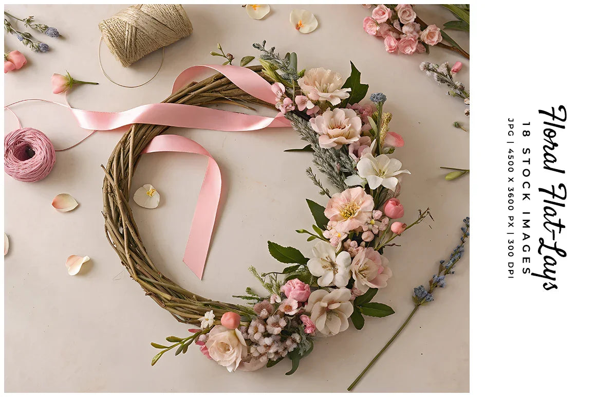 Floral Flatlays - Stock Images - CraftNest - Digital Crafting and Art