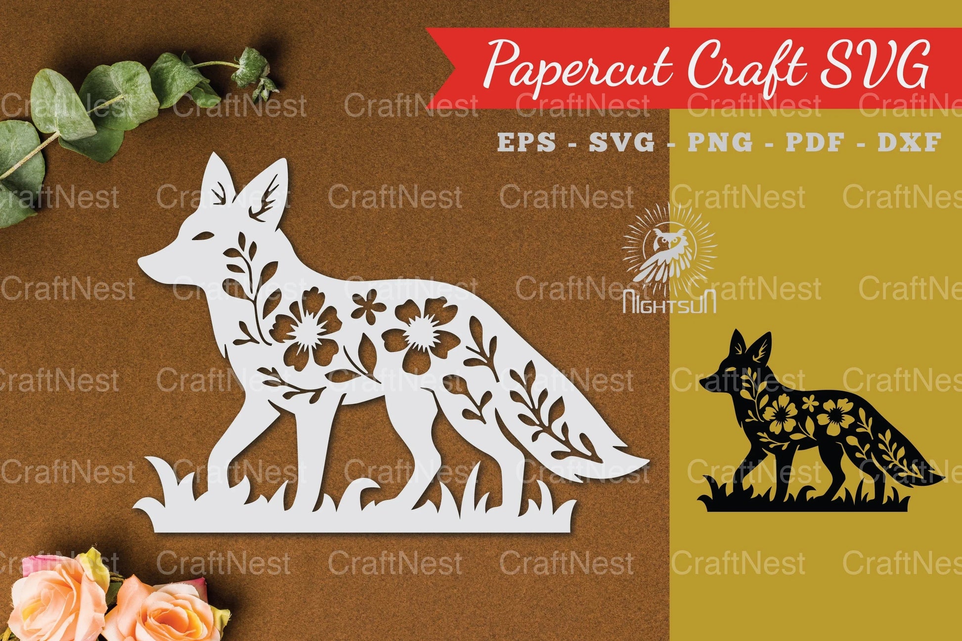 Floral Fox Paper Cut SVG Bundle - CraftNest - Digital Crafting and Art