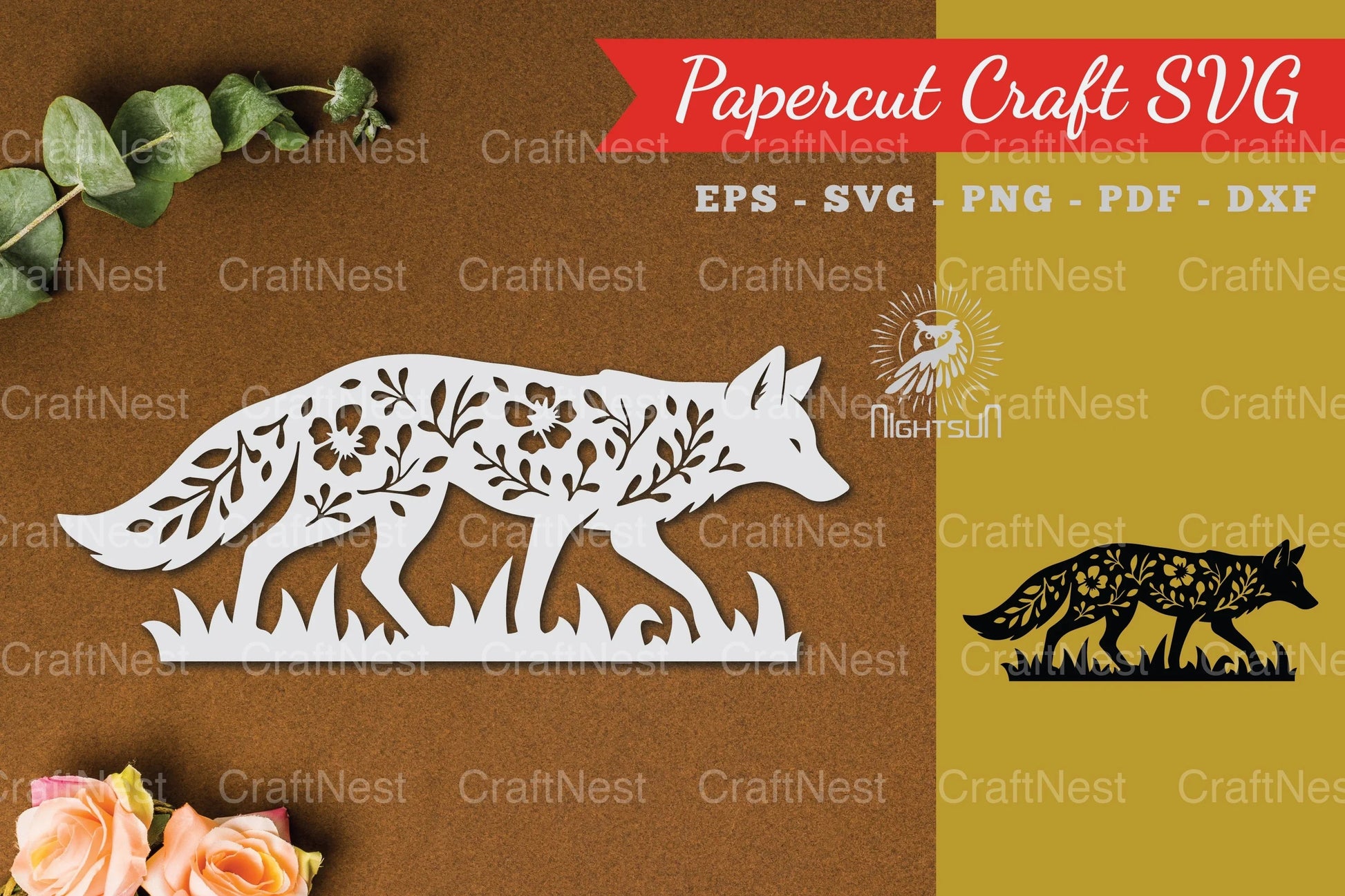 Floral Fox Paper Cut SVG Bundle - CraftNest - Digital Crafting and Art