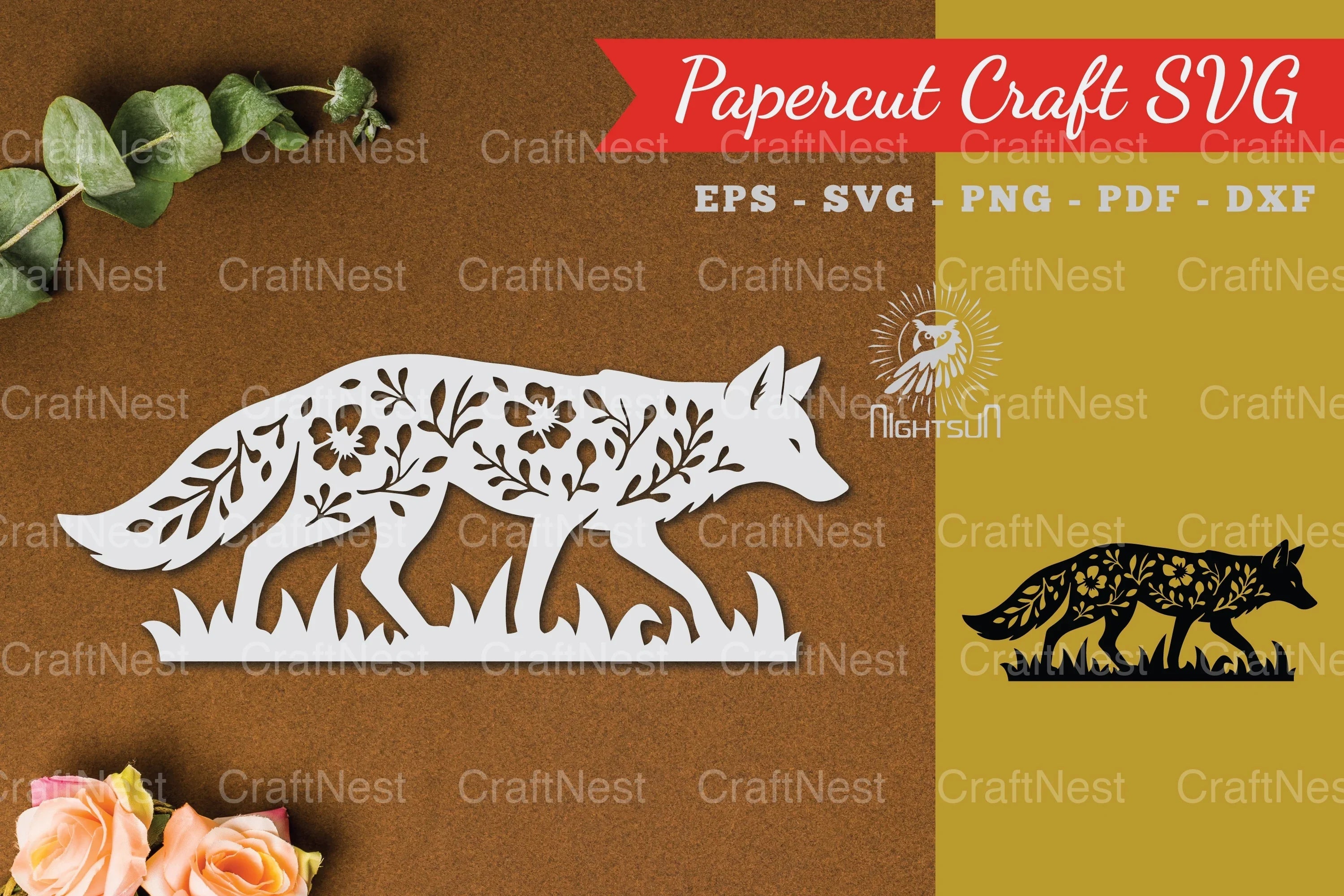 Floral Fox Paper Cut SVG Bundle - CraftNest - Digital Crafting and Art