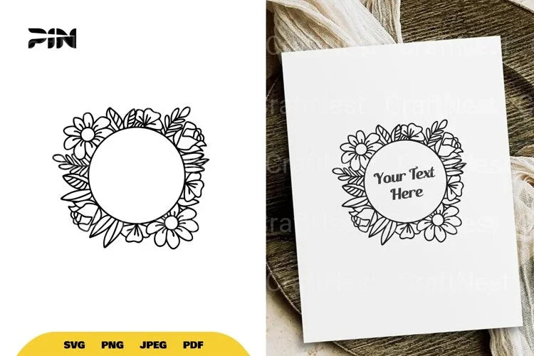 Floral Frame SVG Bundle - CraftNest - Digital Crafting and Art