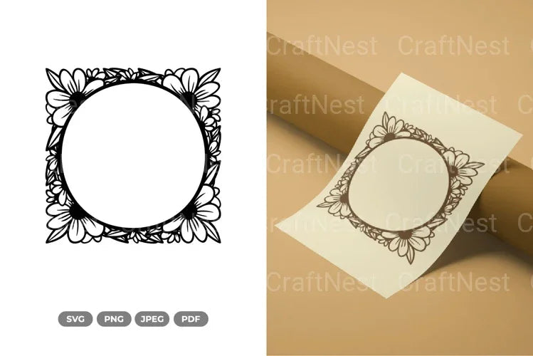 Floral Frame Cut SVG Bundle - CraftNest - Digital Crafting and Art