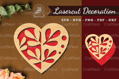 Floral Heart Laser Cut Decoration Clipart Bundle - CraftNest - Digital Crafting and Art