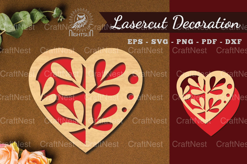 Floral Heart Laser Cut Decoration Clipart Bundle - CraftNest - Digital Crafting and Art