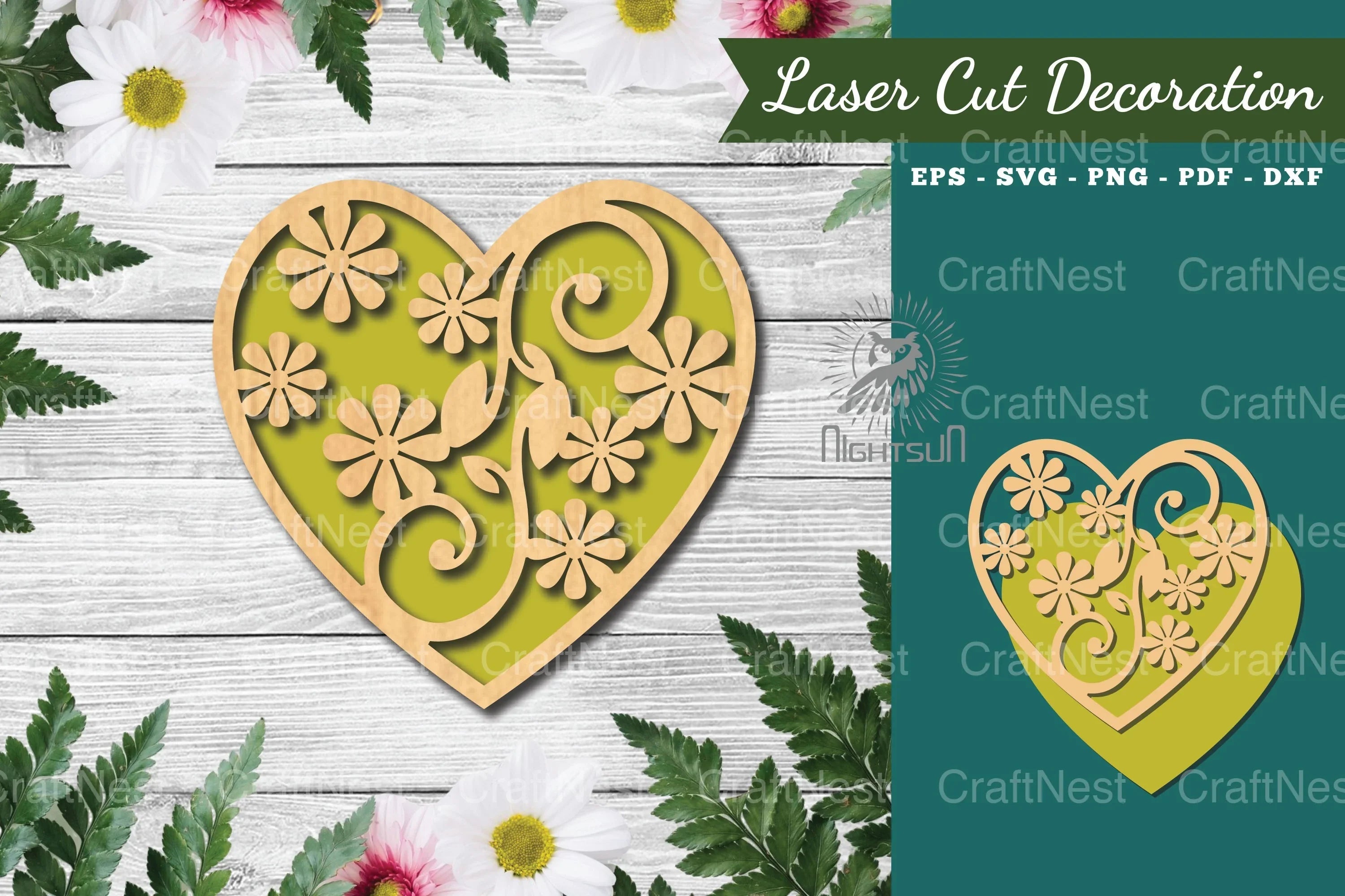 Floral Heart Laser Cut Decoration Clipart Bundle - CraftNest - Digital Crafting and Art