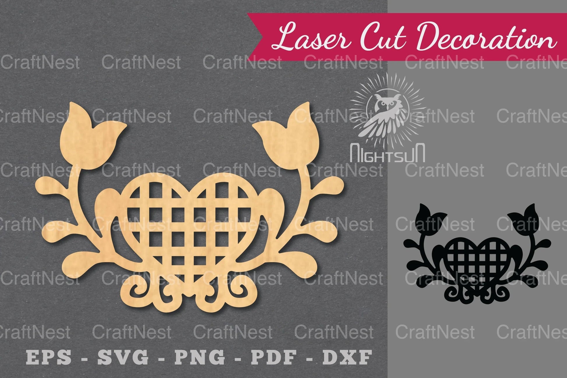 Floral Heart Laser Cut Decoration Clipart Bundle - CraftNest - Digital Crafting and Art