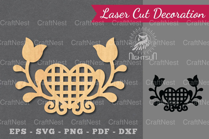 Floral Heart Laser Cut Decoration Clipart Bundle - CraftNest - Digital Crafting and Art