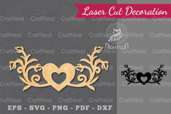 Floral Heart Laser Cut Decoration Clipart Bundle - CraftNest - Digital Crafting and Art