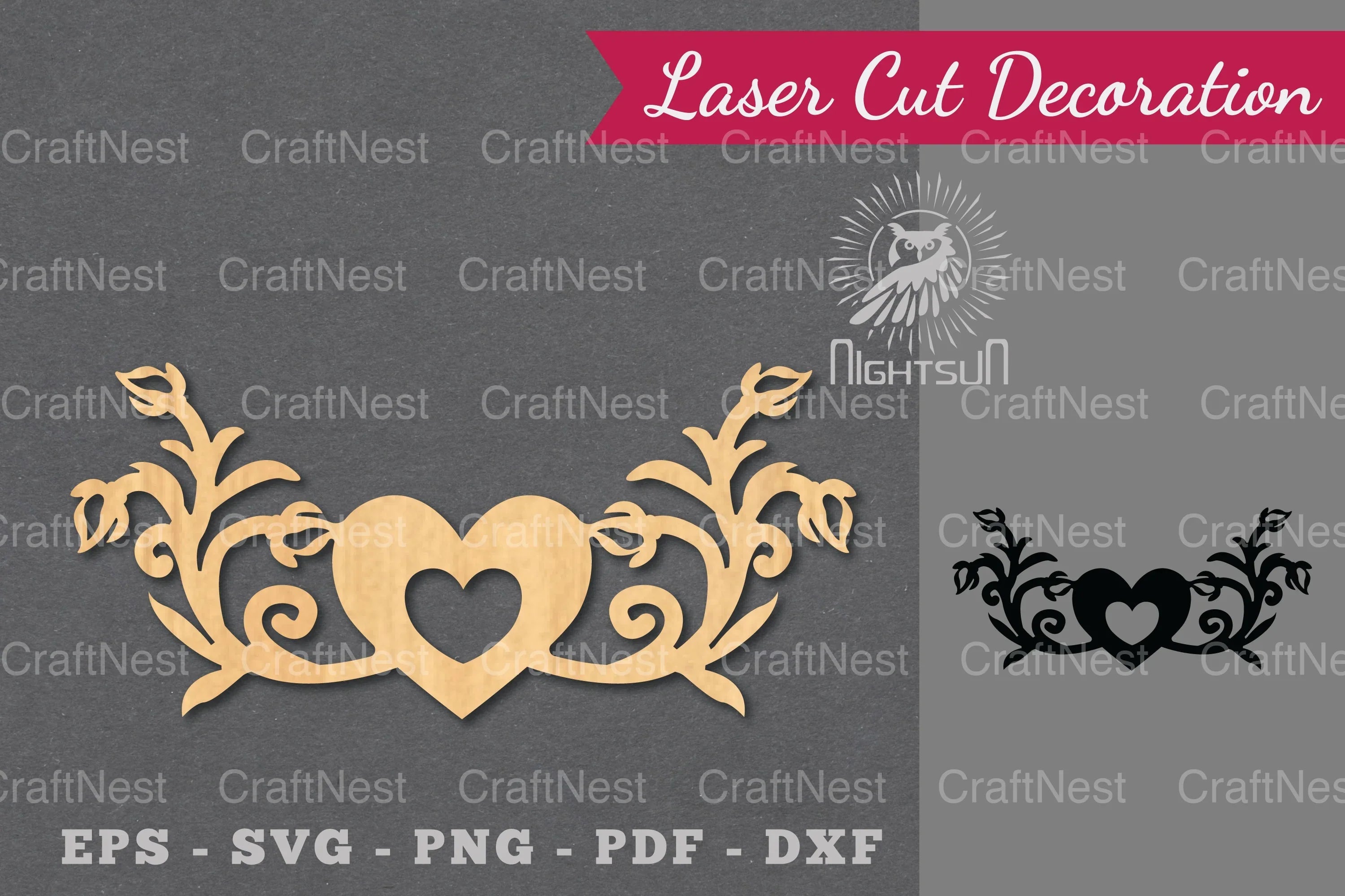 Floral Heart Laser Cut Decoration Clipart Bundle - CraftNest - Digital Crafting and Art