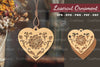 Floral Heart Laser Cut Ornament Clipart Bundle