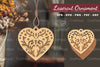 Floral Heart Laser Cut Ornament Clipart Bundle